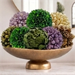 Purple and Green Natural Preserved Topiary Balls Decorative Bowl Filler Set of 9