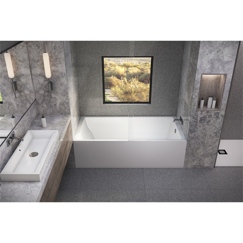 Malibu Home Driftwood ADA RH Rectangle Soaking Bathtub 60