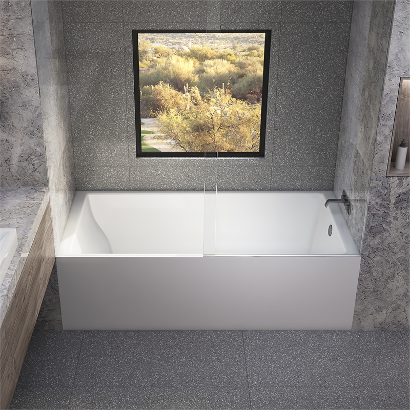 Malibu Home Driftwood ADA RH Rectangle Soaking Bathtub 60
