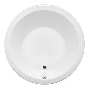Malibu Home Addis Round Massaging Air Jet Bathtub 69&quotx 69&quotx 21&quot in White
