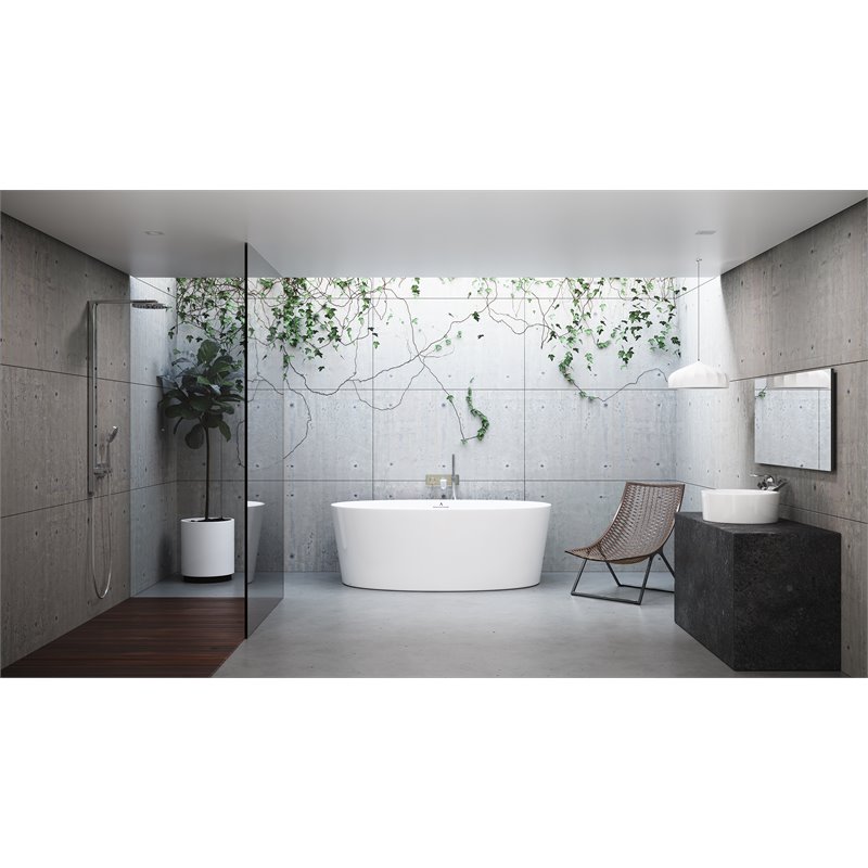 Malibu Home Cambria Oval Soaking Bathtub 58
