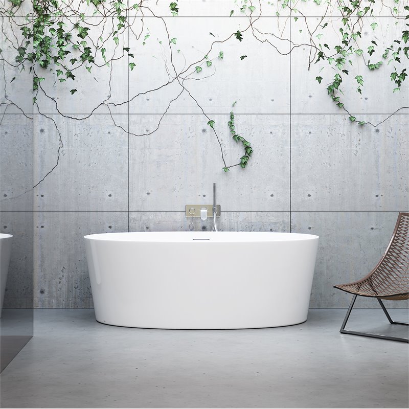Malibu Home Cambria Oval Soaking Bathtub 58