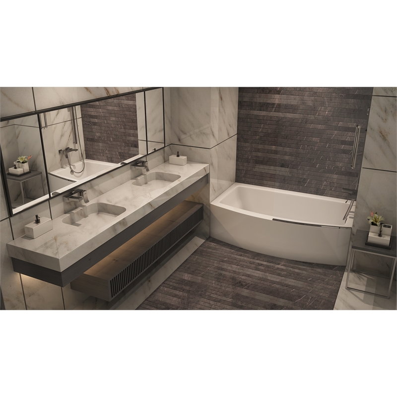 Malibu Home Tulum RH Rectangle Whirlpool Bathtub 60