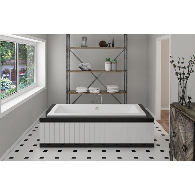Malibu Home Zanzibar Rectangle Soaking Bathtub 72