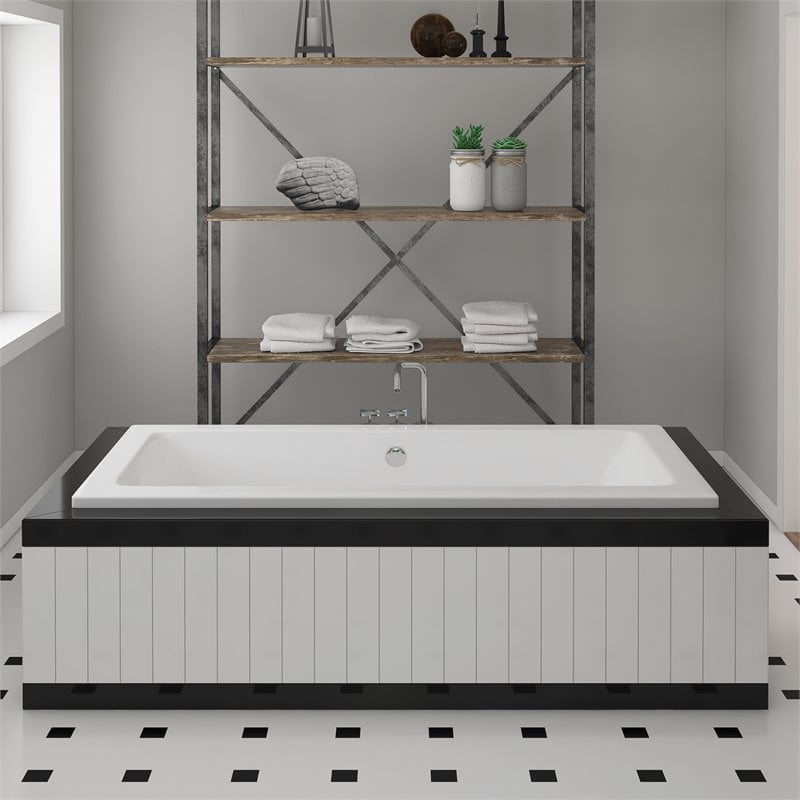 Malibu Home Zanzibar Rectangle Whirlpool Bathtub 72