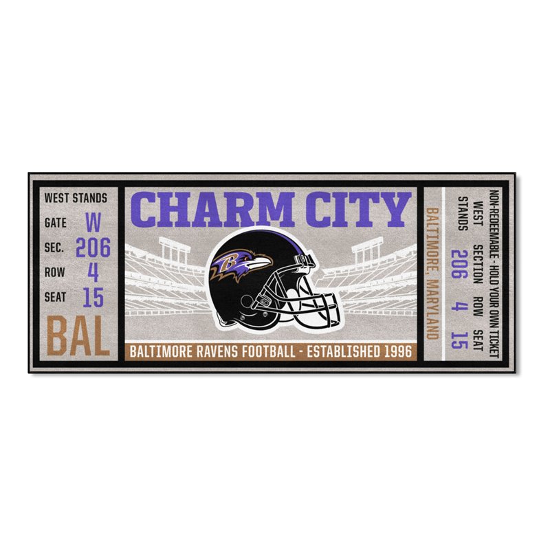 Baltimore Ravens 30x72 Ticket Runner Interior Rug