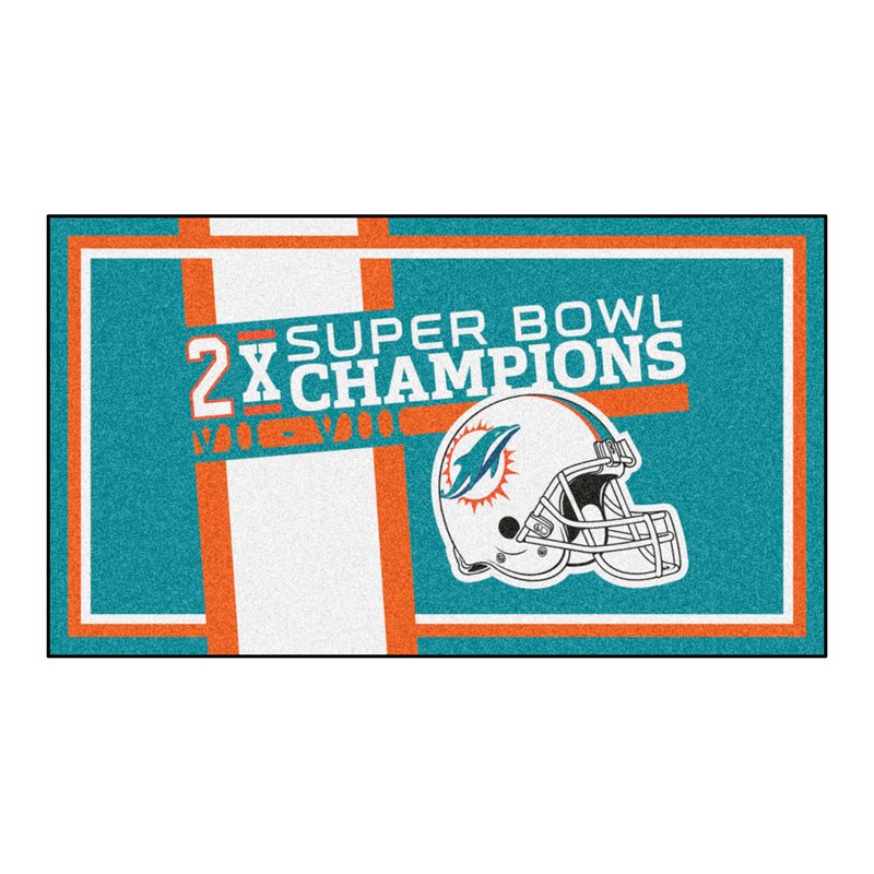 FANMATS Miami Dolphins Dynasty 3ft. x 5ft. Plush Area Rug