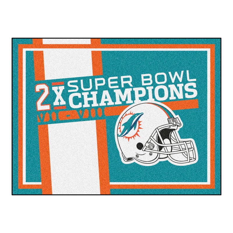 FANMATS Miami Dolphins Dynasty 8x10 Rug