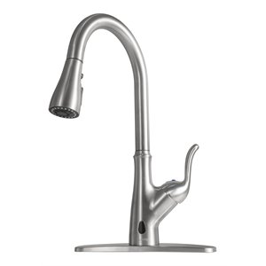 clovis pull down touchless brass single handle kitchen faucet