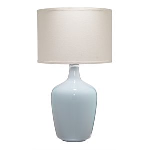 Eden Home 29.25&quot Transitional Glass Plum Jar Table Lamp in Dove Gray Finish
