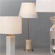 Eden Home Metal and Marble Table Lamp with Linen Shade in White/Nickel