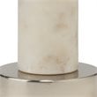 Eden Home Metal and Marble Table Lamp with Linen Shade in White/Nickel