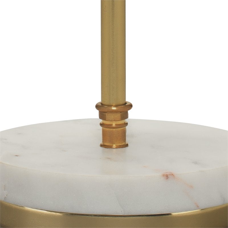Eden Home Modern Metal and Marble Table Lamp in Antique Brass/White