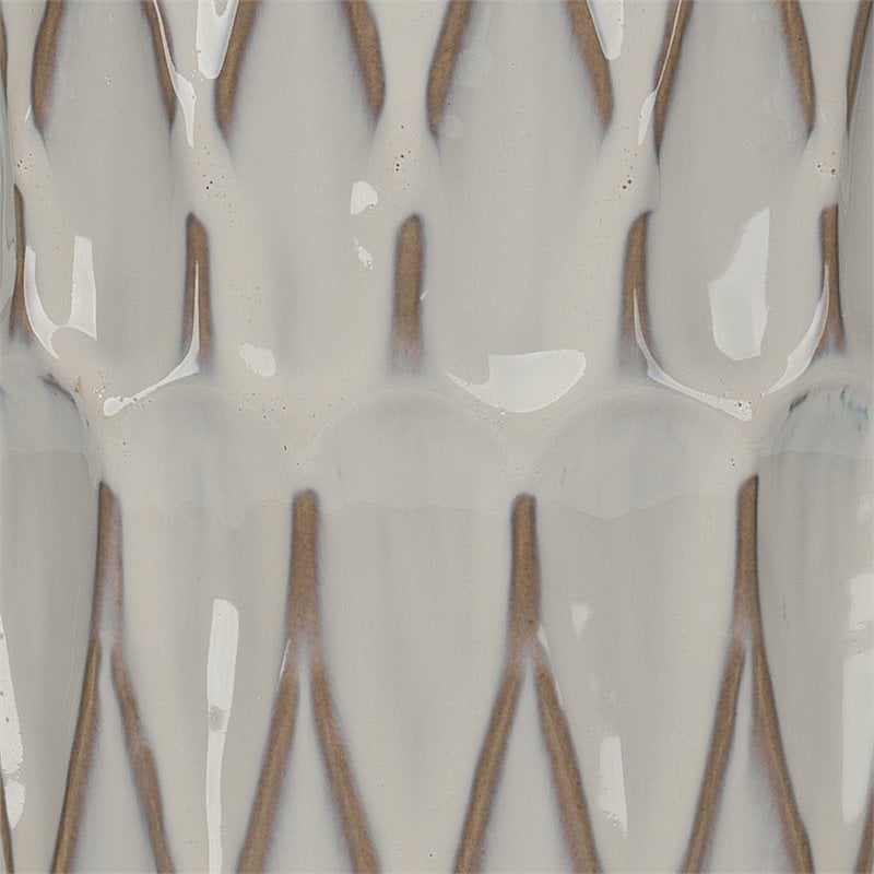 Eden Home Traditional Ceramic and Linen Table Lamp in White Patterned