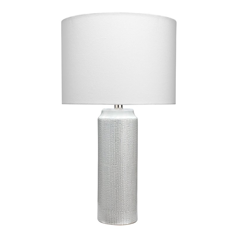 Eden Home Coastal Ceramic Table Lamp with Linen Shade in Gray Finish