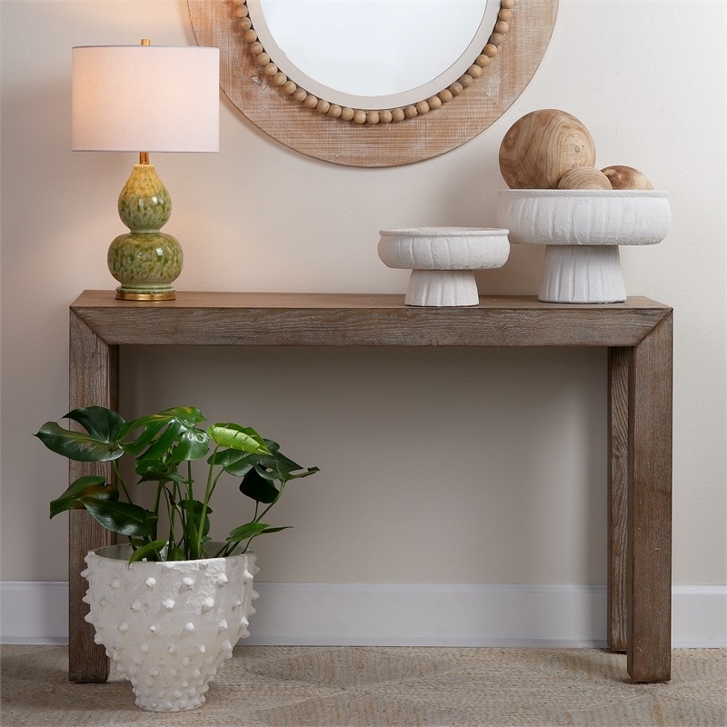 Eden Home Farmhouse MDF Wood/Natural Oak Veneer Side Table in Oak