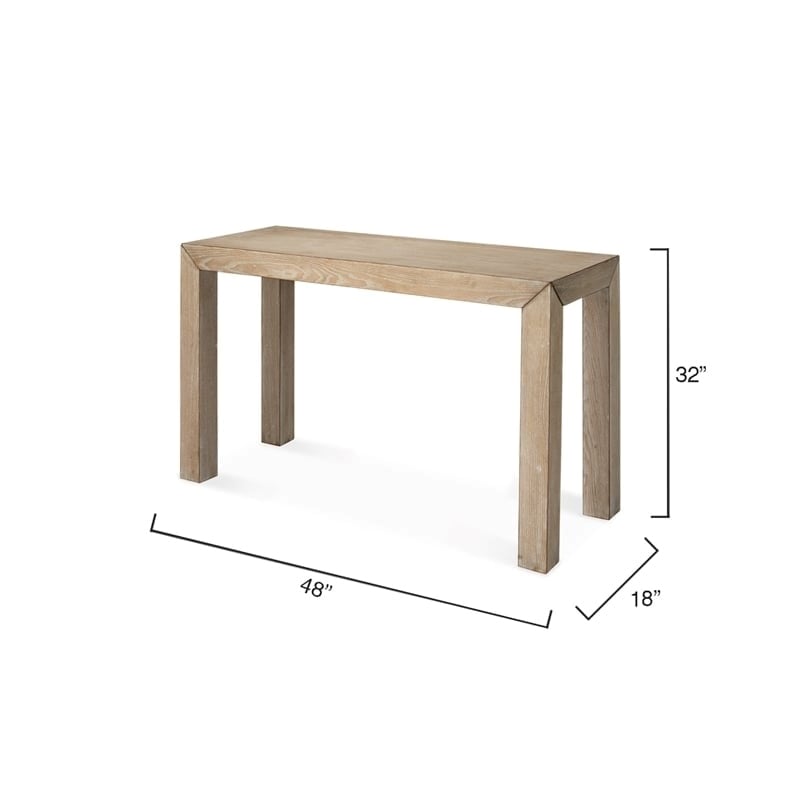 Eden Home Farmhouse MDF Wood/Natural Oak Veneer Side Table in Oak