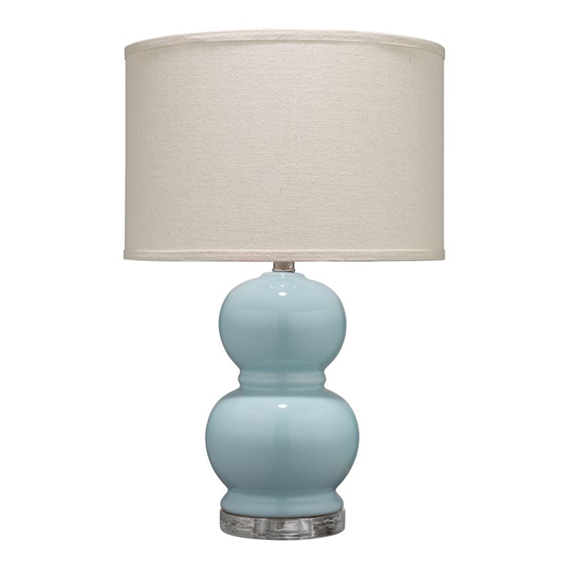 Eden Home Transitional Glass Table Lamp with Classic Shape in Blue