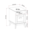 Eden Home Wood Home Office File Cabinet with Drawer in Smoke Oak