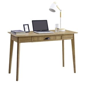 Eden Home Wood Computer/Writing Desk with Drawer in Gold Oak