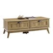 Eden Home Wood Center Coffee Table with 2 Drawers in Golden Oak