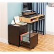 Eden Home 3-Drawer Modern Wood Rolling File Cabinet with Lock in Black