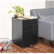 Eden Home 3-Drawer Modern Wood Rolling File Cabinet with Lock in Black