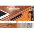 Eden Home 3-Drawer Modern Wood Rolling File Cabinet with Lock in Brown