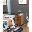 Eden Home 3-Drawer Modern Wood Rolling File Cabinet with Lock in Rustic Brown