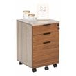 Eden Home 3-Drawer Modern Wood Rolling File Cabinet with Lock in Rustic Brown