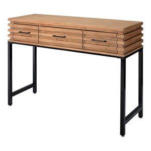 Eden Home Farmhouse Wood and Metal Console Table in Natural/Black