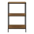 Eden Home 3-Tier Transitional Wood Bookshelf with Open Shelves in Oak Brown