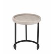 Eden Home Faux Shagreen and Metal Side Table in Ivory/Black