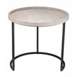 Eden Home Faux Shagreen and Metal Side Table in Ivory/Black