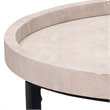 Eden Home Faux Shagreen and Metal Side Table in Ivory/Black