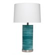 Eden Home Coastal Glass Table Lamp in Turquoise/White Swirl Finish