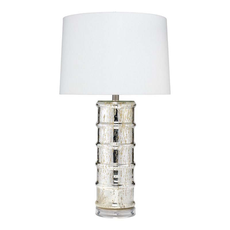 Eden Home Traditional Style Glass Table Lamp in Silver Mercury Finish