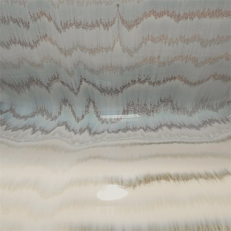 Eden Home Wave Ceramic and Linen Table Lamp in White/Blue