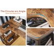 Eden Home Wood Corner Writing/Computer Desk with Bookcase in Rustic Brown