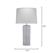 Eden Home Transitional Ceramic Table Lamp with Shade in Blue/White