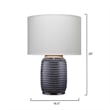 Eden Home 1-Light Transitional Ceramic Table Lamp w/ Linen Shade in White/Cream