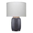 Eden Home 1-Light Transitional Ceramic Table Lamp w/ Linen Shade in White/Cream