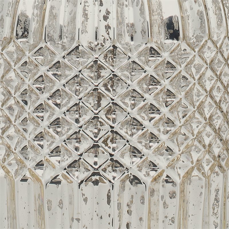 Eden Home Traditional Style Glass Table Lamp in Silver Mercury Finish