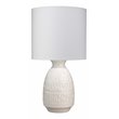 Eden Home Coastal Ceramic Table Lamp with Linen Shade in White Finish