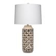 Eden Home Traditional Resin and Linen Table Lamp in Brown/White Washed