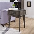 Eden Home Wood End Table with Storage Drawer in Smoke Oak