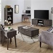 Eden Home Wood End Table with Storage Drawer in Smoke Oak
