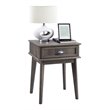 Eden Home Wood End Table with Storage Drawer in Smoke Oak