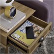 Eden Home Wood End Table with Storage Drawer in Golden Oak