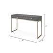Eden Home 2-Drawer Transitional Faux Leather Console Table in Gray